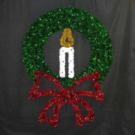 Wreath with Candle 4-Foot